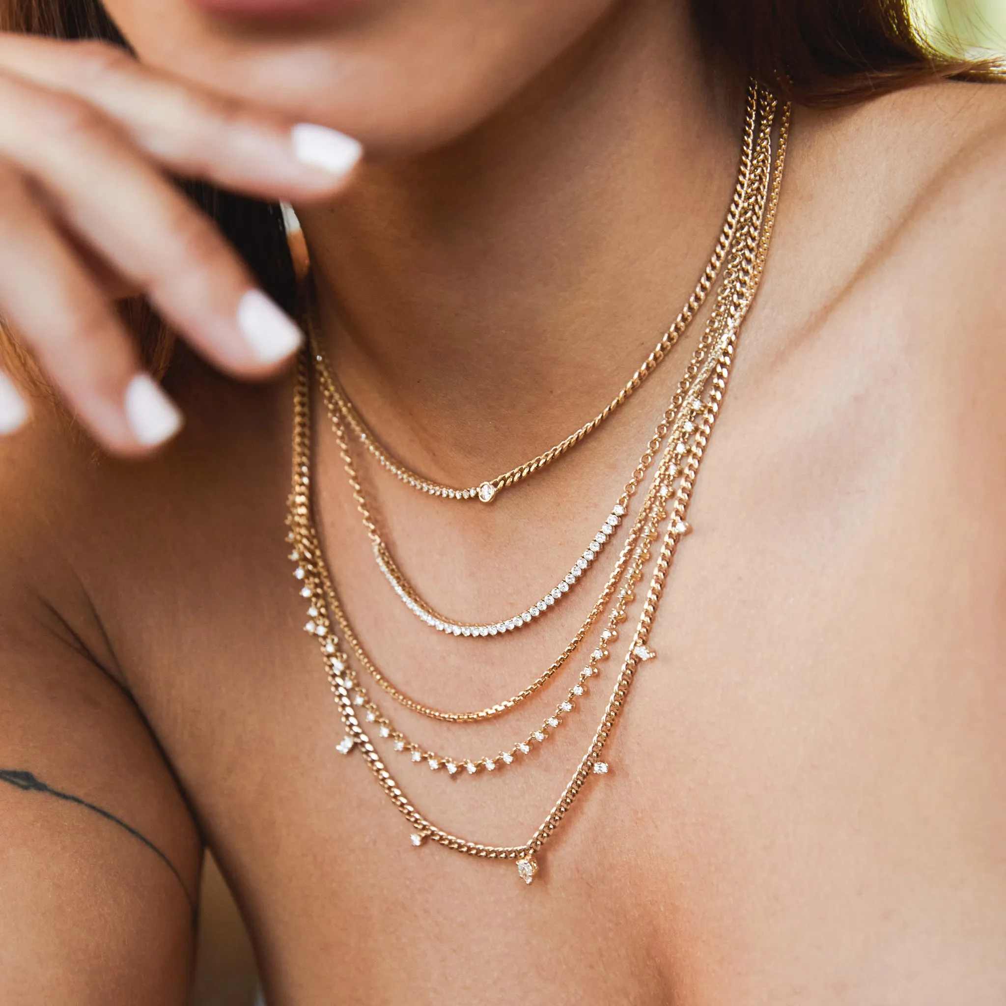 14k Gold Small Box Chain Necklace