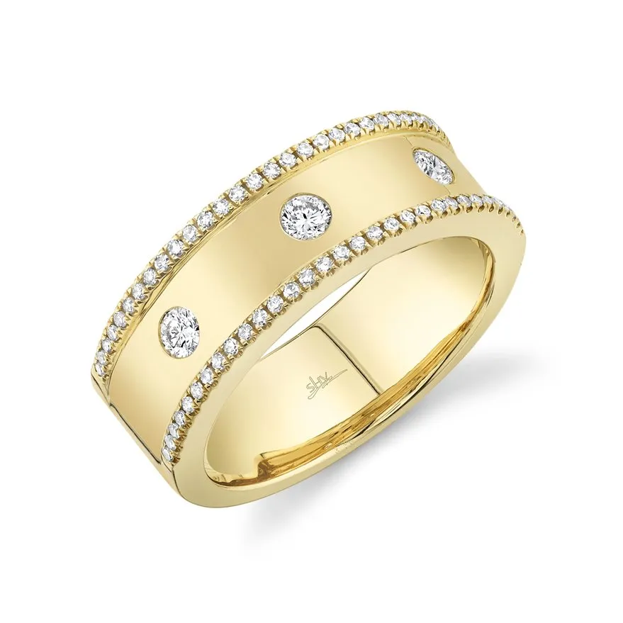 14KT GOLD 0.35 CTW DIAMOND OUTER ACCENT BAND