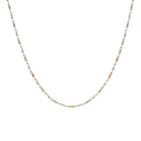 22K Multi Tone Gold Chain W/ Rounded Hourglass Beads