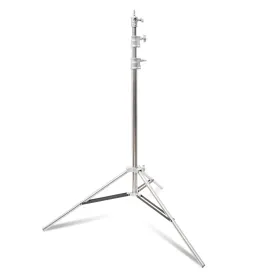 2.7m Heavy-Duty Stainless Steel Light Stand with Interchangeable 5/8" Spigot