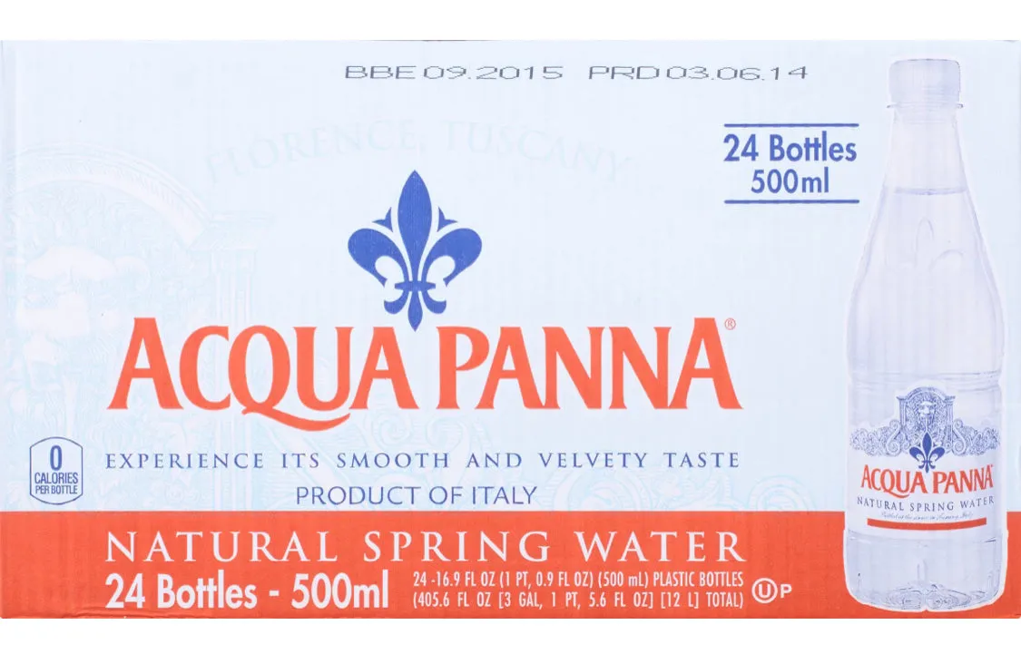 Acqua Panna Still Mineral Water 500ml Plastic Bottles (24 per Case)