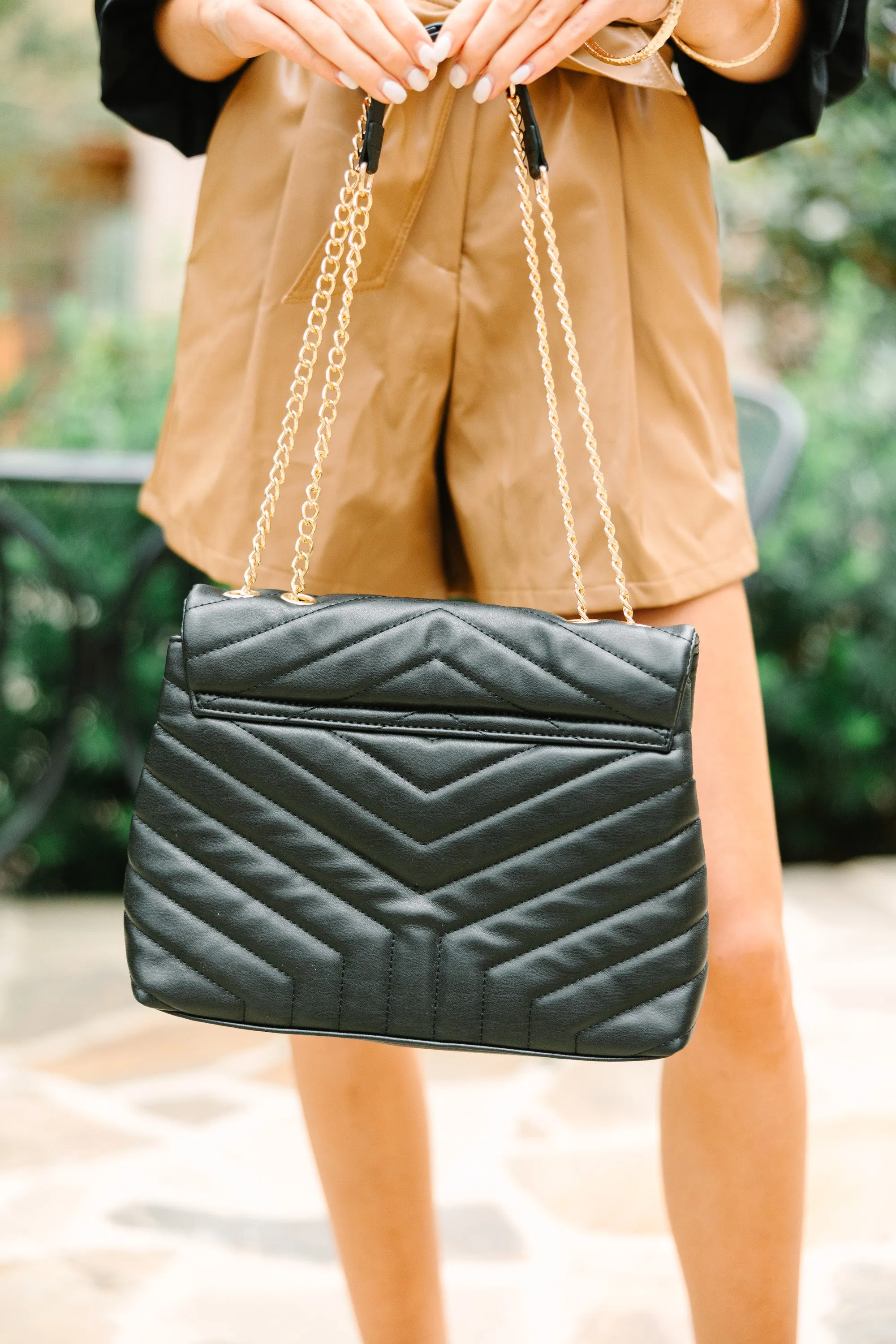 All Over Black Quilted Purse