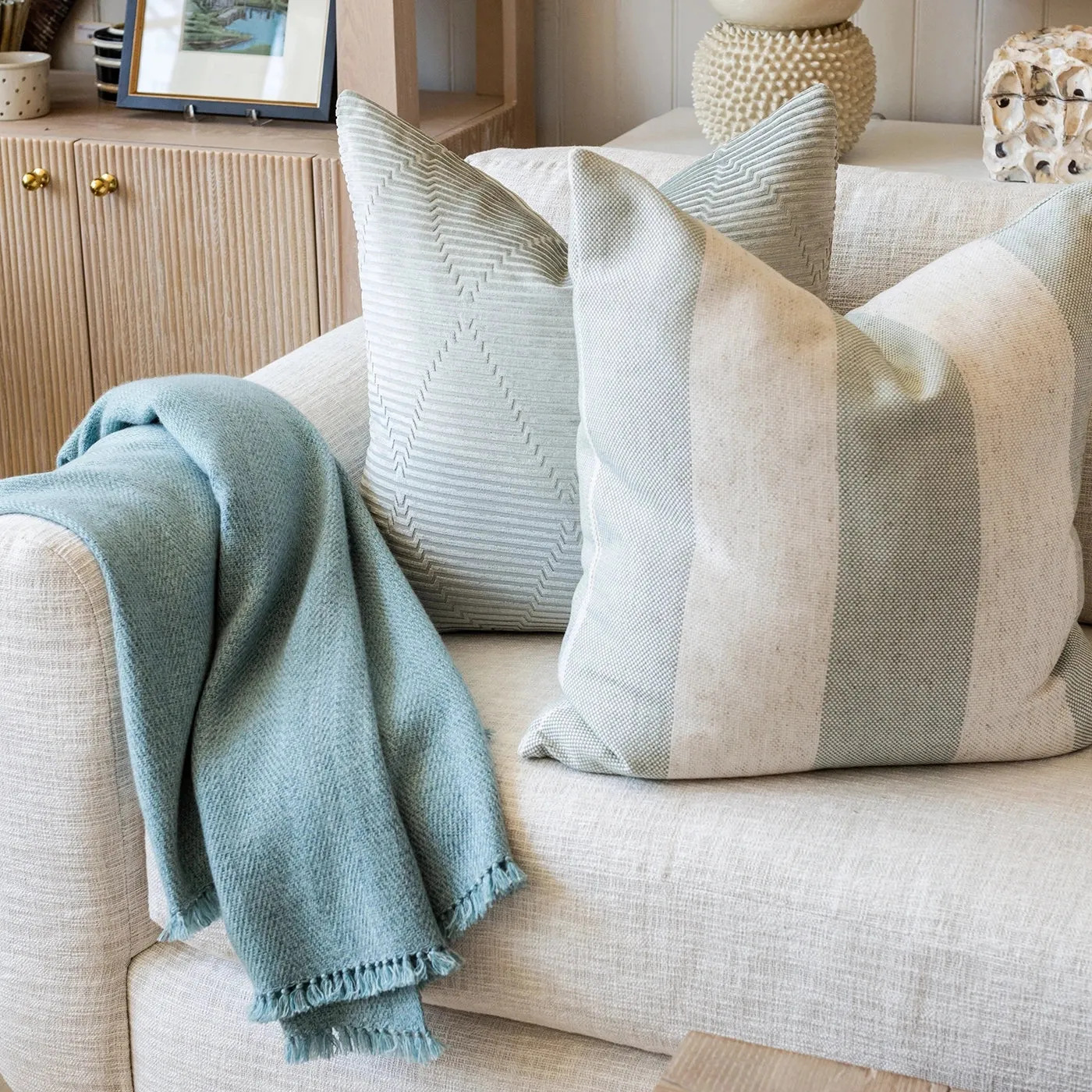 Aquamarine Handwoven Cashmere Throw