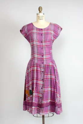 Ashanti Plaid Applique Dress M/L