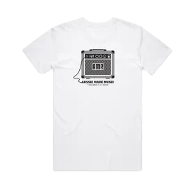 Aussie Made Music / White T-shirt w Grey