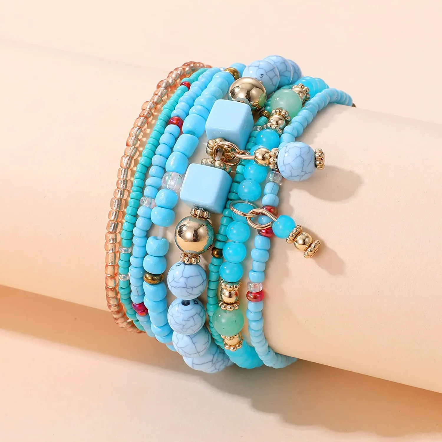 BerriesJam - 2024 Stackable Cute Beaded Layering Strand Statement Bracelet