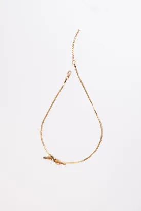 Bow Herringbone Chain Choker