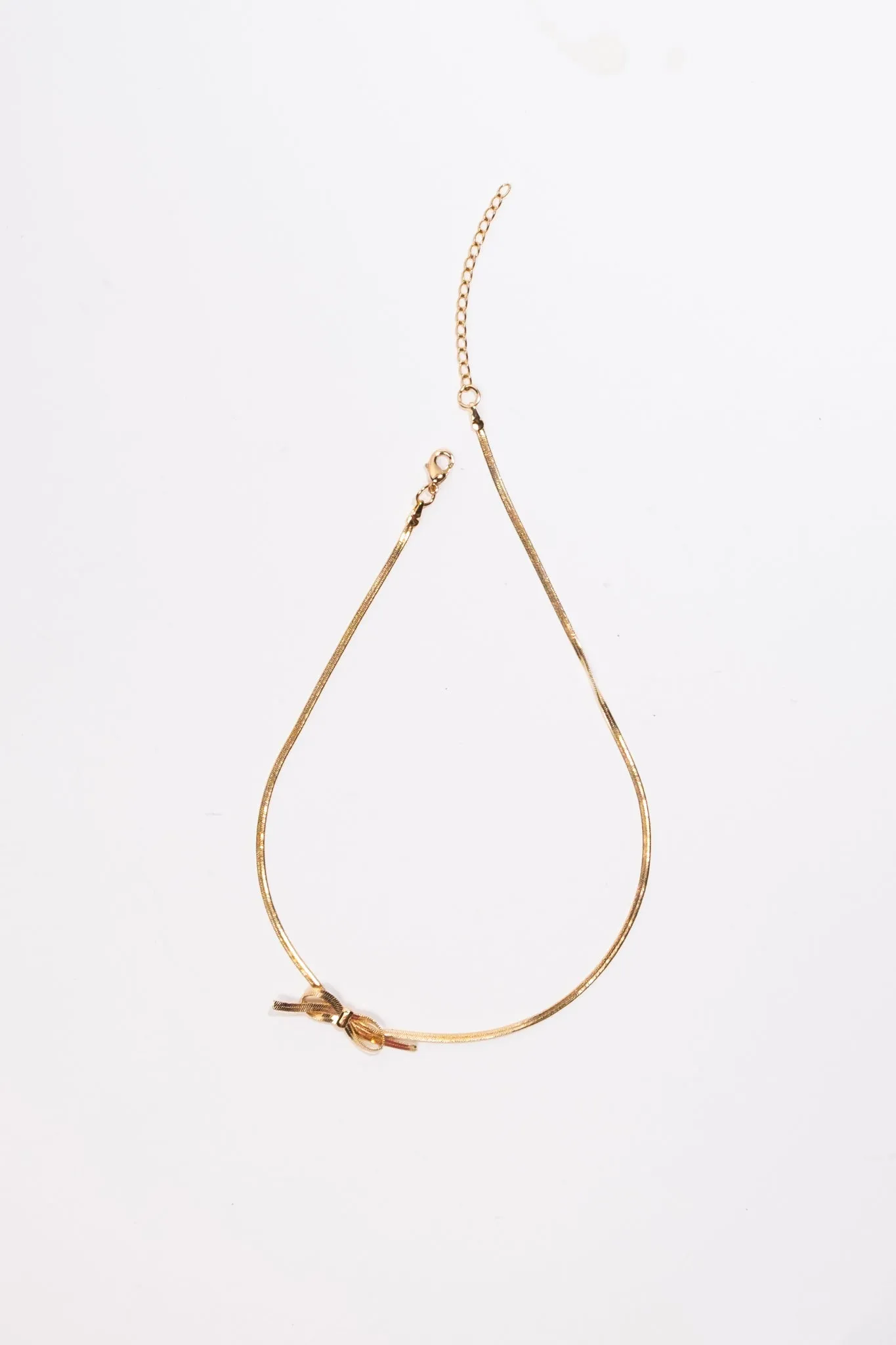 Bow Herringbone Chain Choker