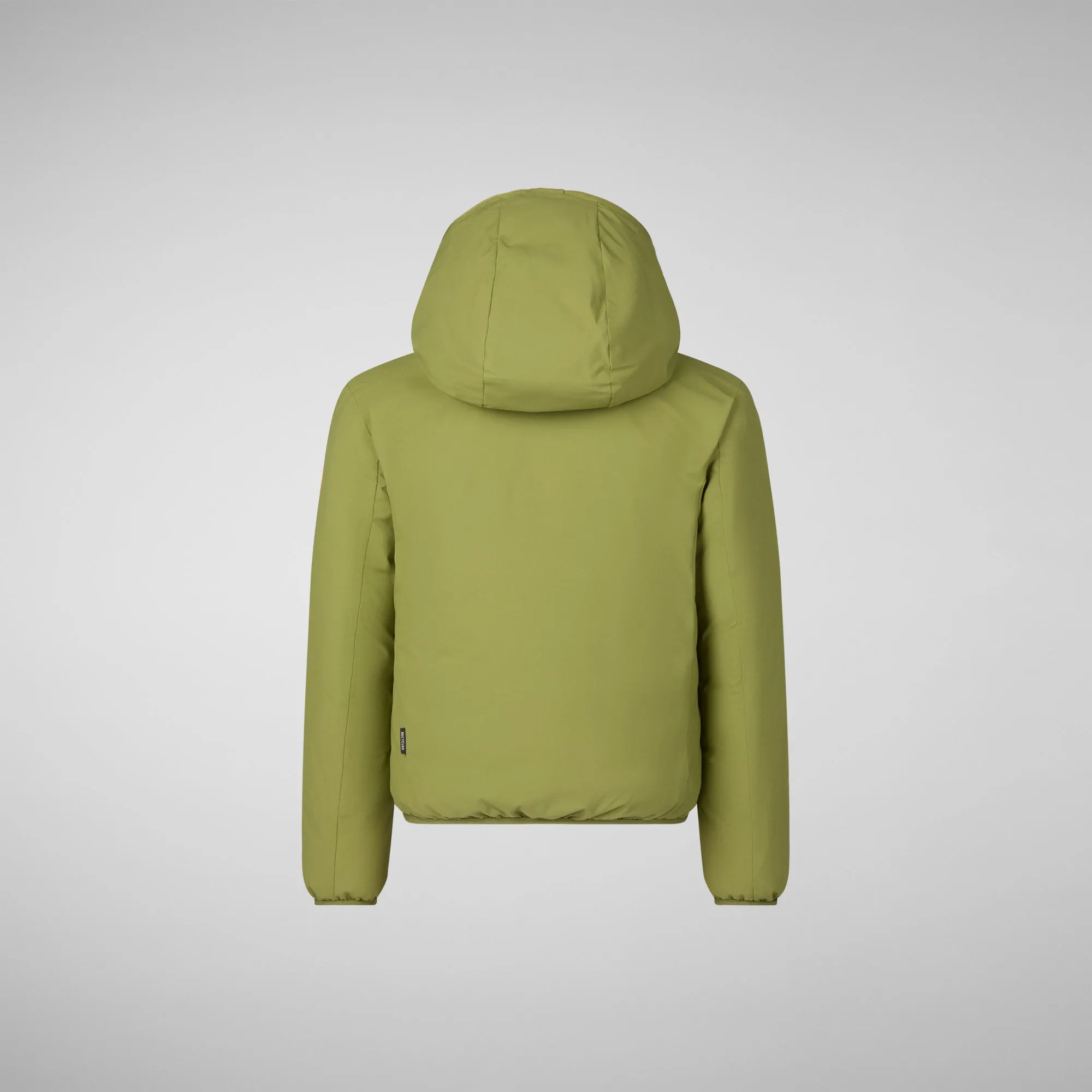 Boys' hooded reversible jacket Oliver in lizard green