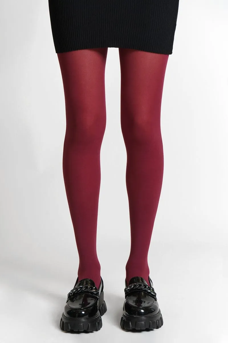 Burgundy Opaque Tights