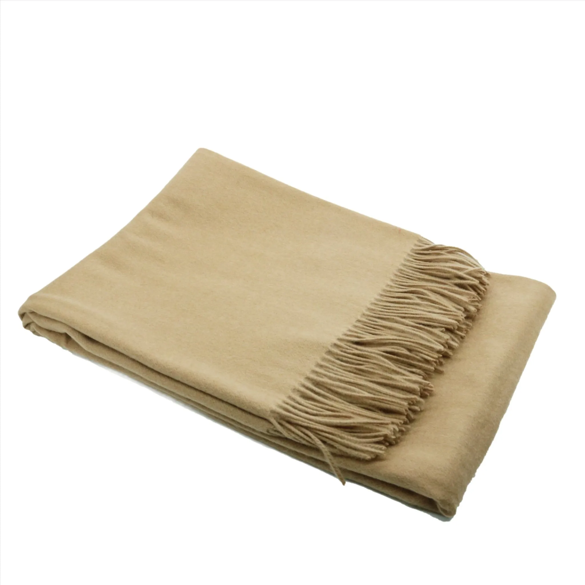 CASHMERE WOVEN THROW WITH FRINGES