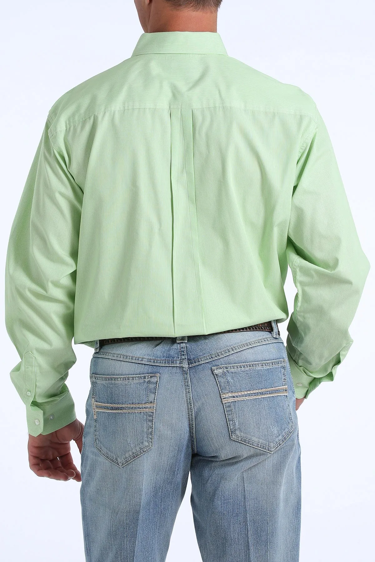 Cinch Men's Lime Green Pinstripe Button-Down Shirt