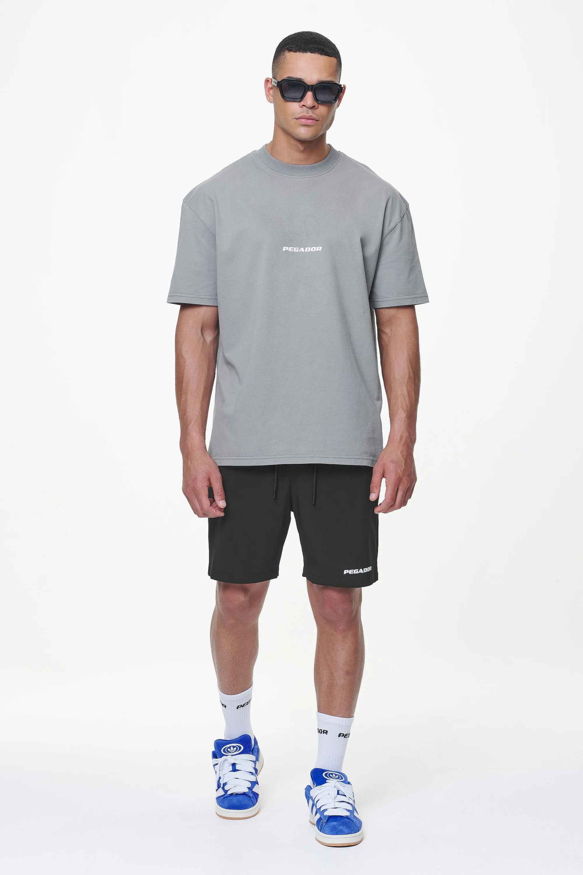 Colne Logo Oversized Tee Heavy Washed Cool Grey