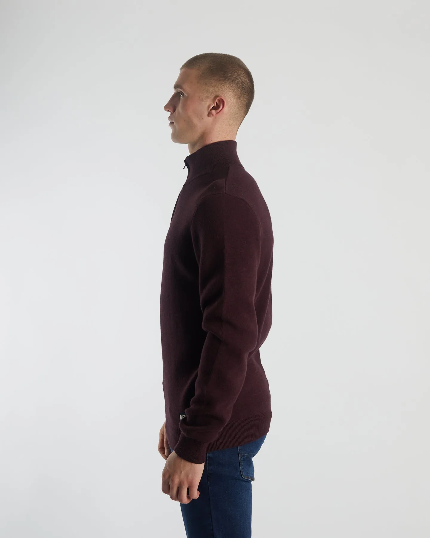 Colter Half Zip Wine Port Marl