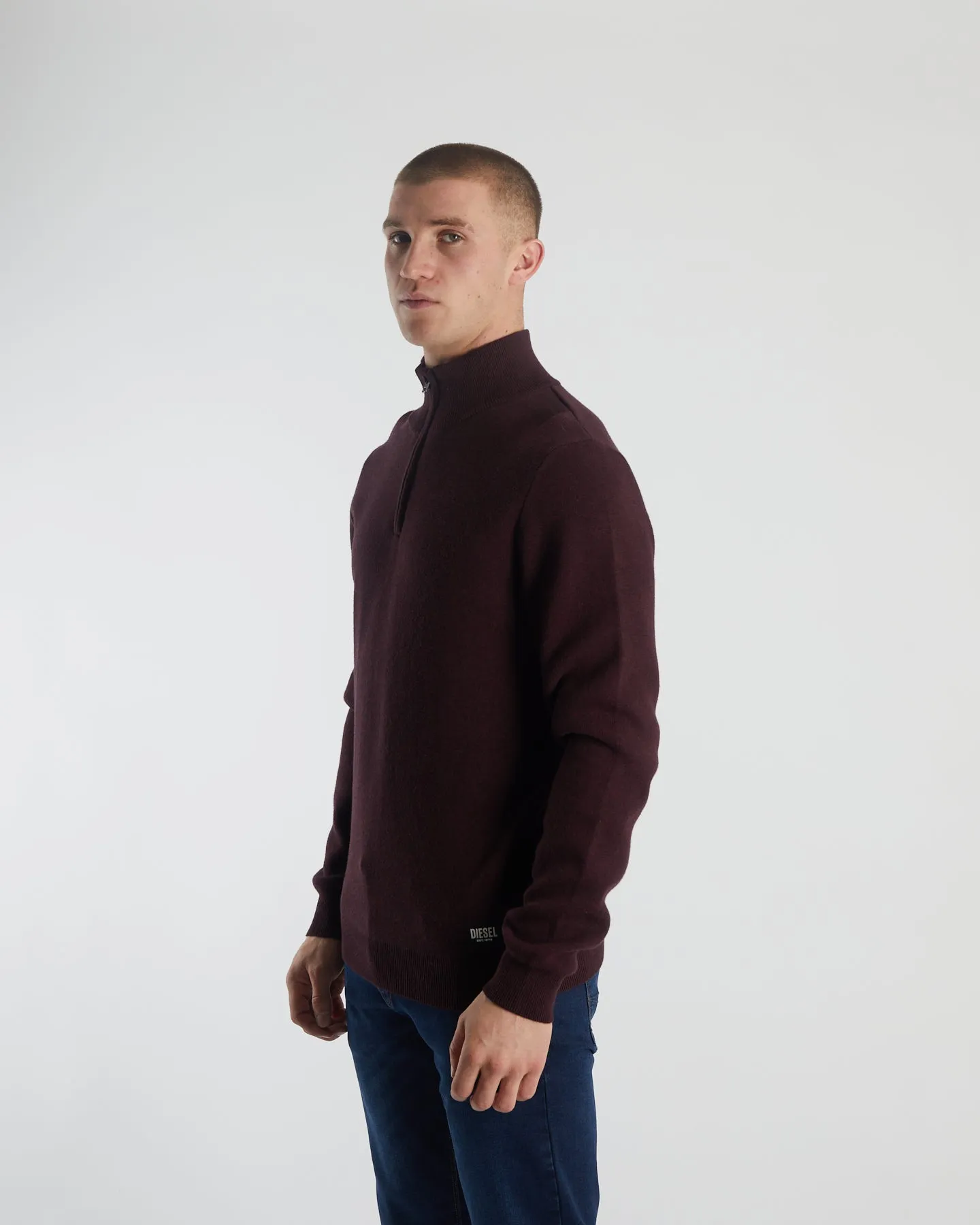 Colter Half Zip Wine Port Marl