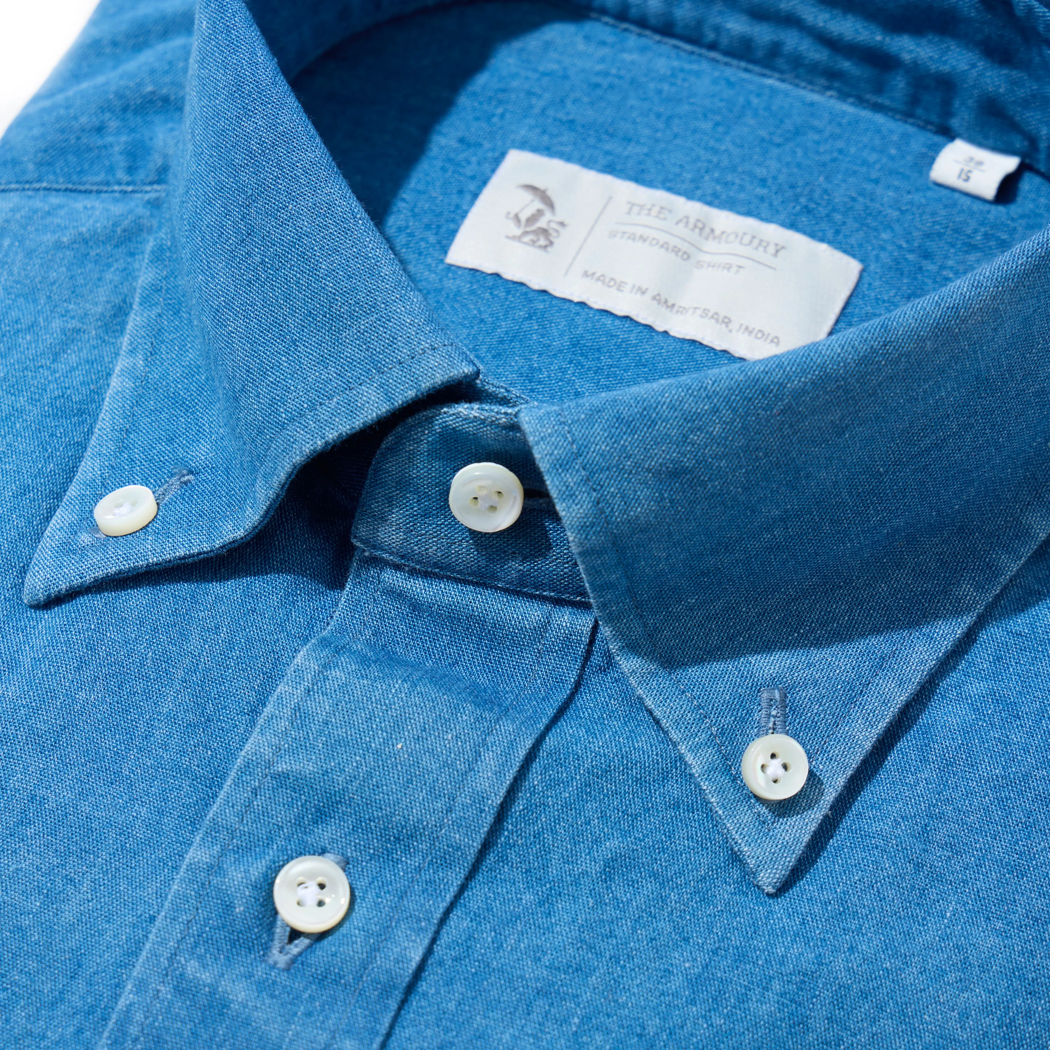 Cotton Washed Denim Button-down Shirt