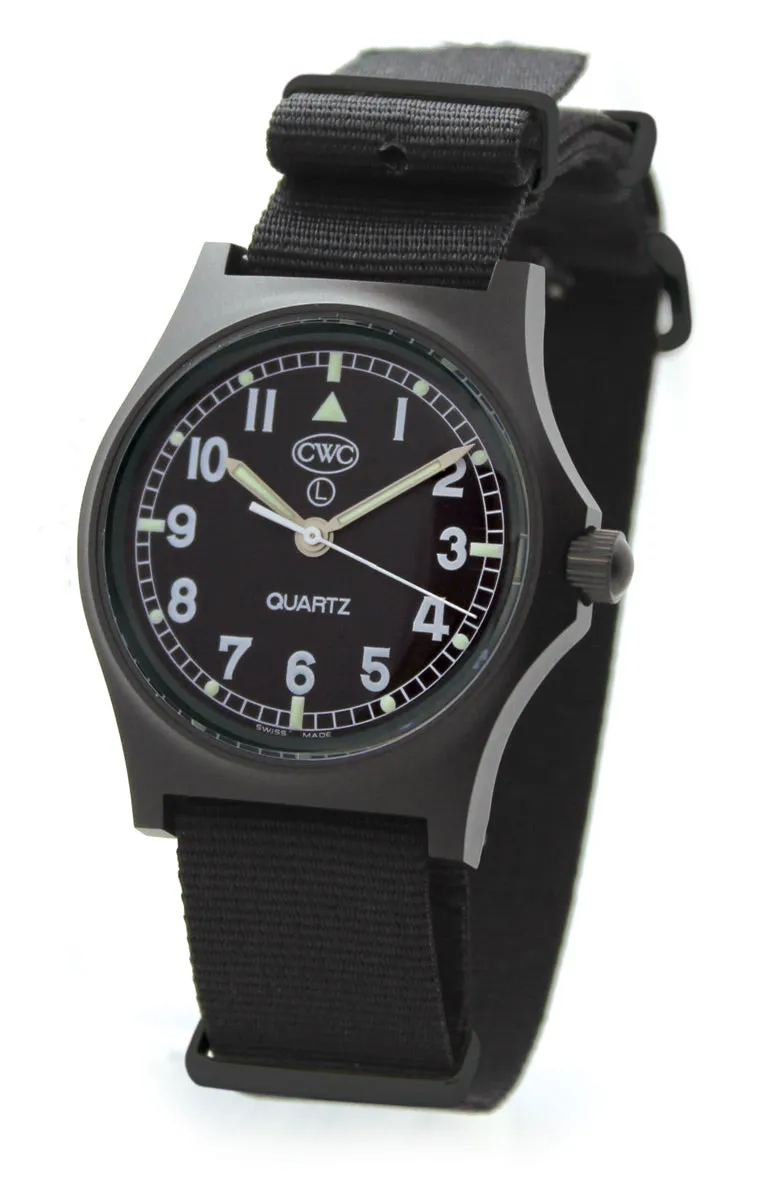 CWC GS Sapphire Watch, Black with Black Dial