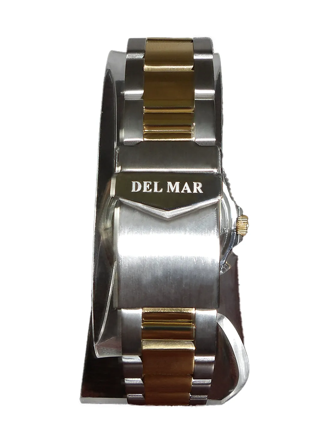 Del Mar Watches Men's Navy Military Watch - Two Tone Bracelet #50493