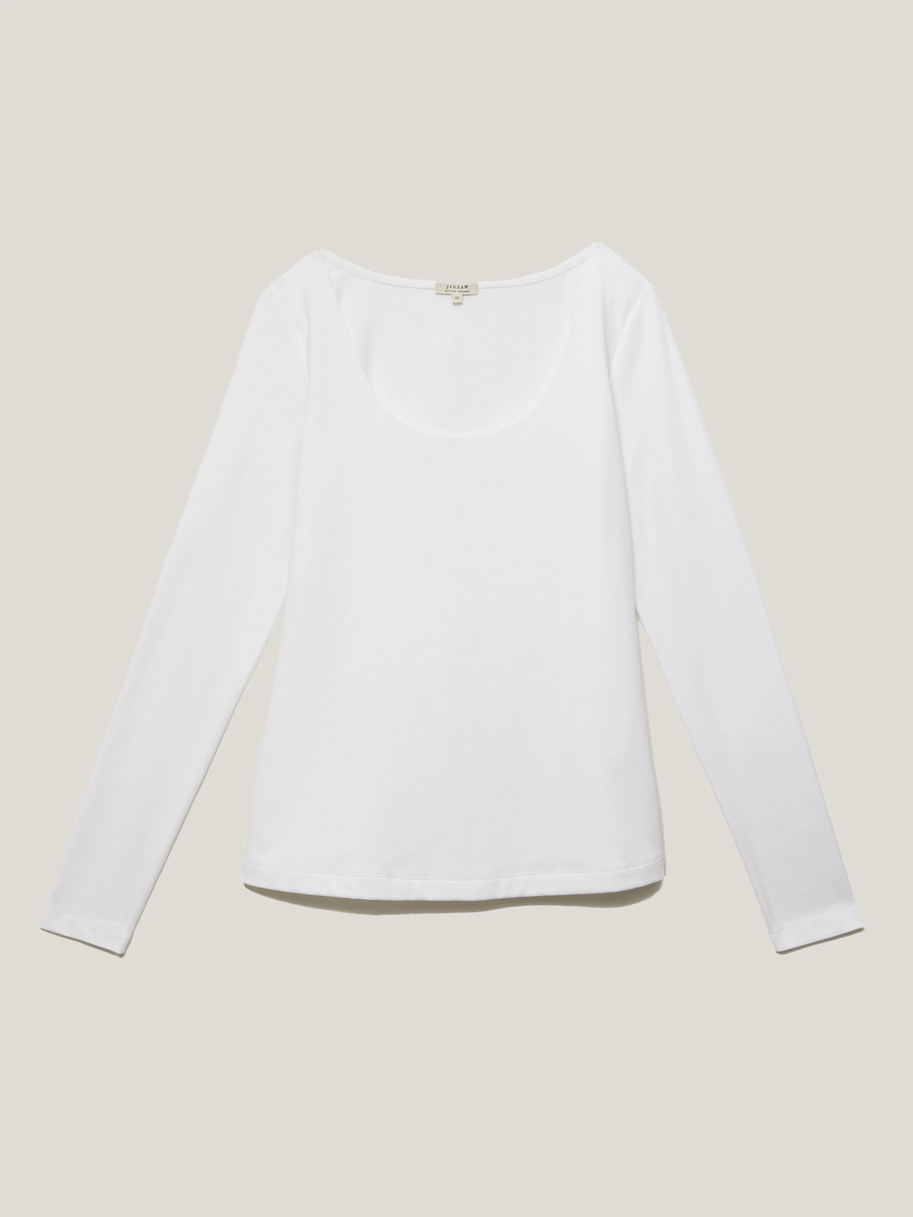 Double Front Ballet Neck Top | White