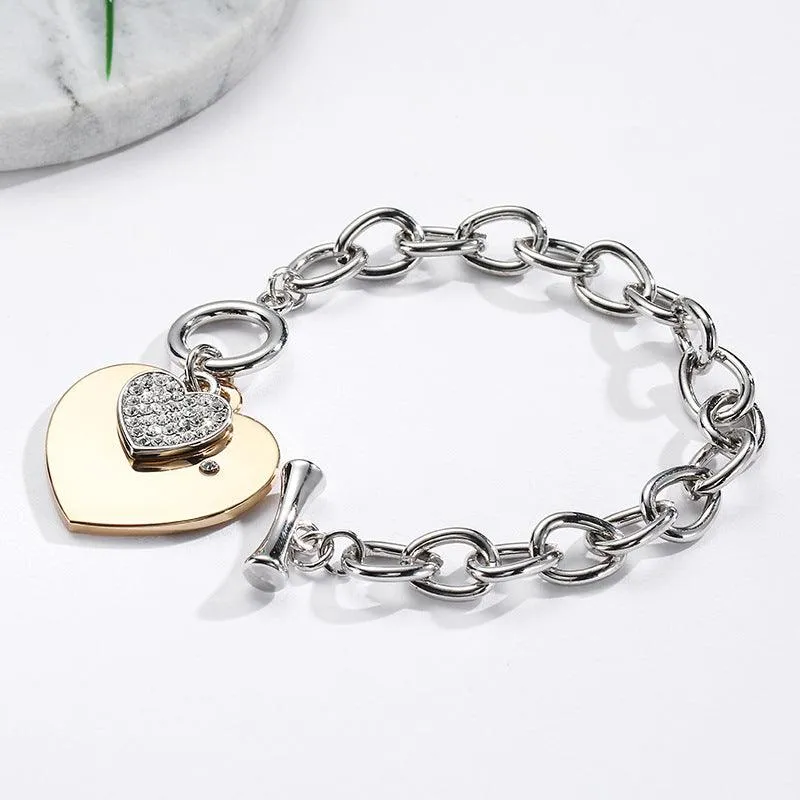 DOUBLE HEART CHAINS OF LOVE BRACELET