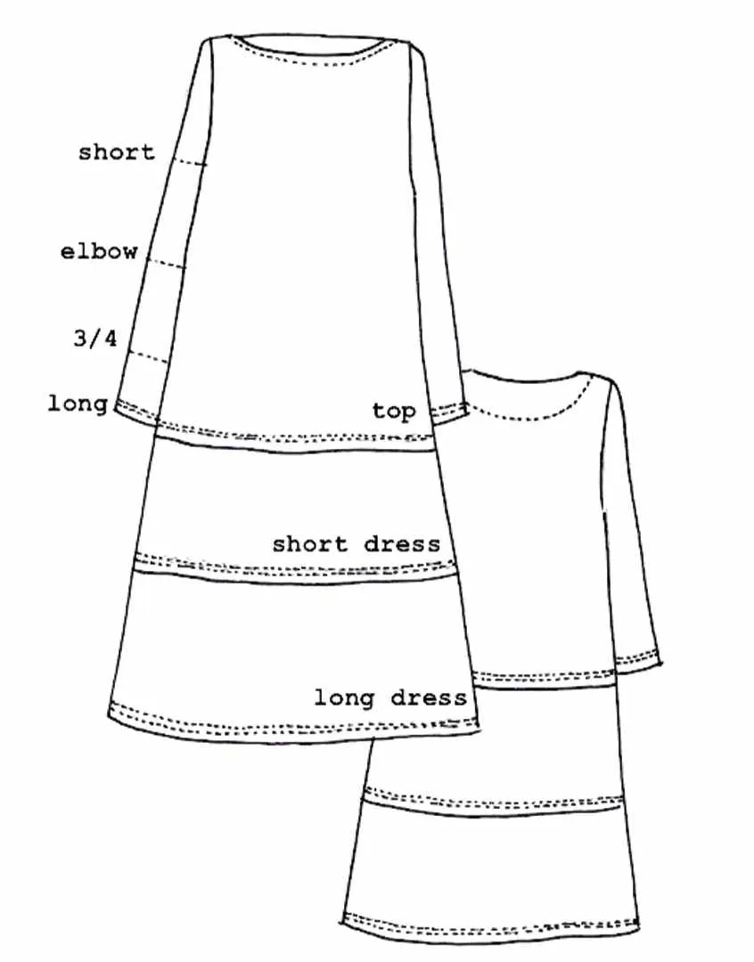 Frankie Top & Dress Sewing Pattern, Tessuti