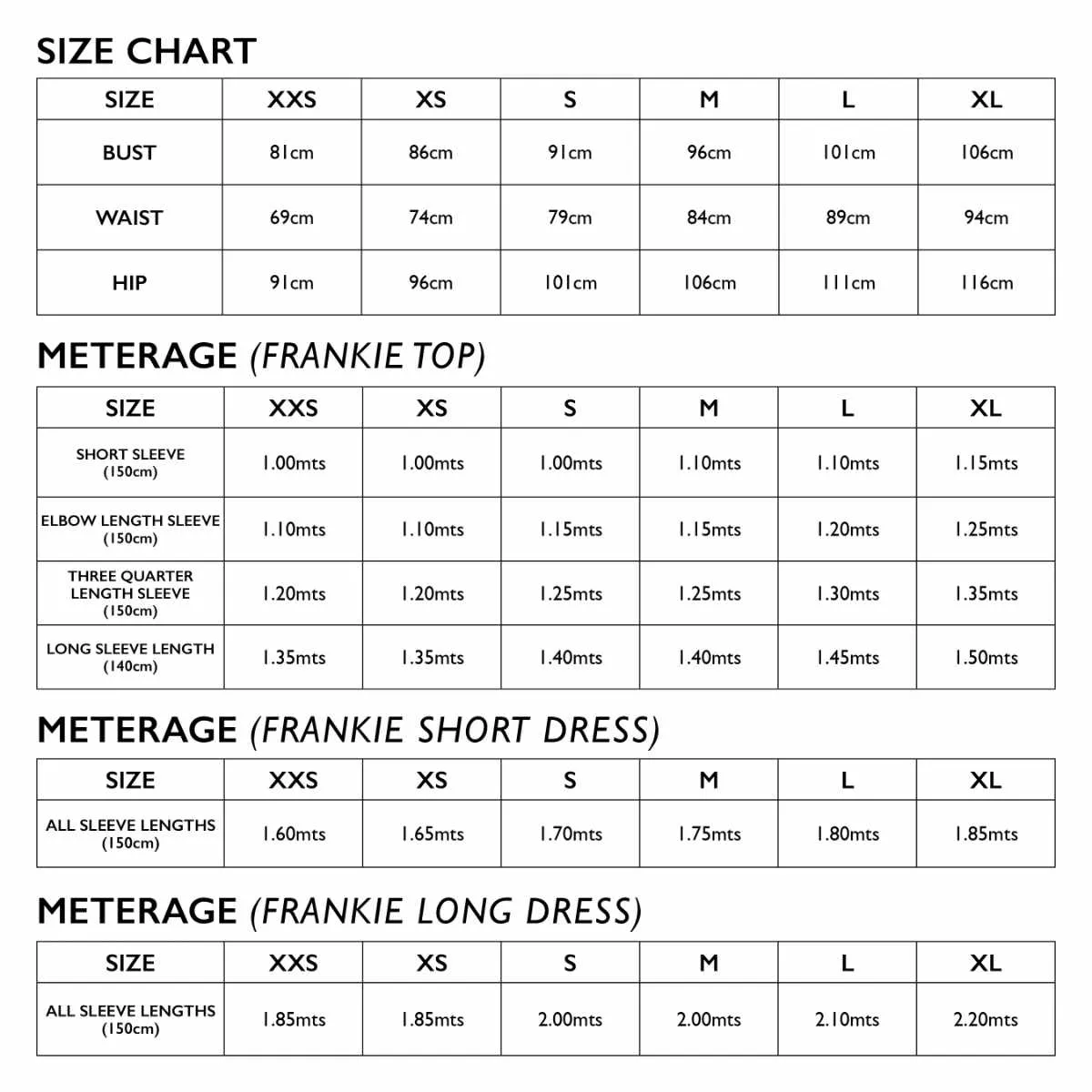 Frankie Top & Dress Sewing Pattern, Tessuti