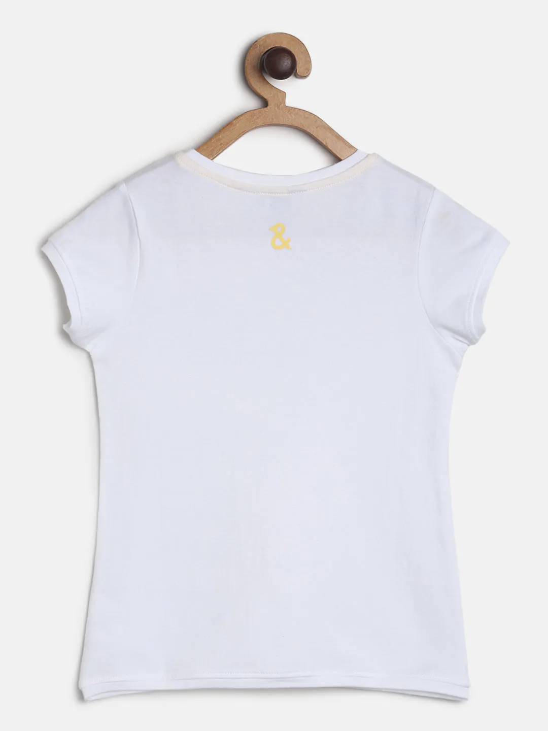 Girls White Printed T-shirt