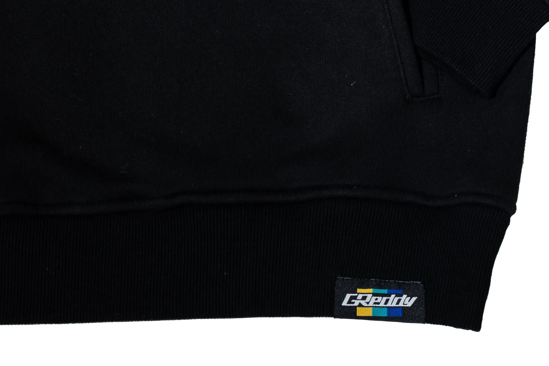 GReddy Embroidered Fleece, with Pockets and Sleeve stripes - Black