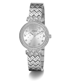 GUESS Ladies Silver Tone Analog Watch