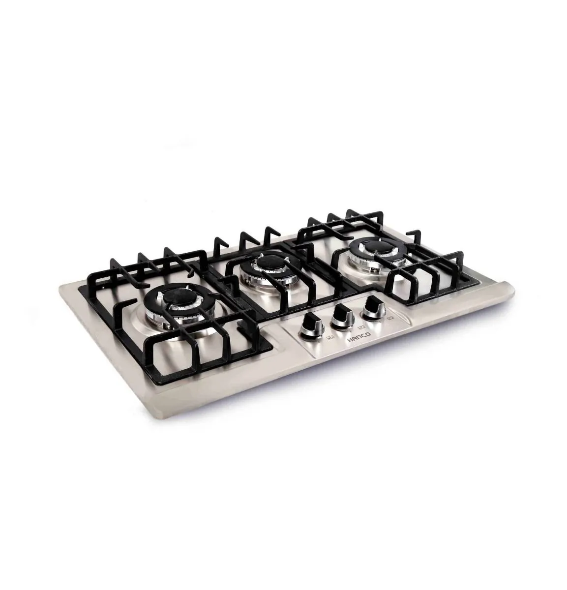 Hanco Regular Hob Stainless Steel Body	Model 781 3 Burner, 800 mm,  Steel, Heavy Grill, Sabaf Burner, -AAA.