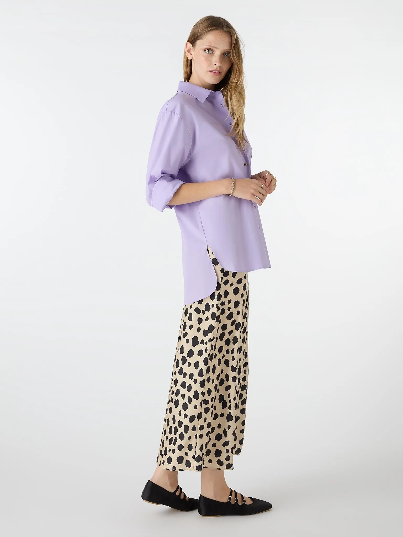 Haydon Boyfriend Shirt in Lilac