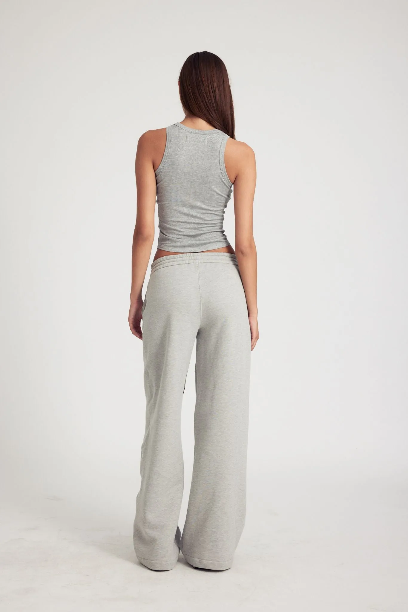 Heather Grey Rib High Neck Tank