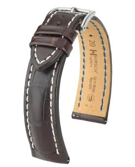 HIRSCH CAPITANO Louisiana Matte Alligator Watchband, Water Resistant - 22x18mm only    051 07