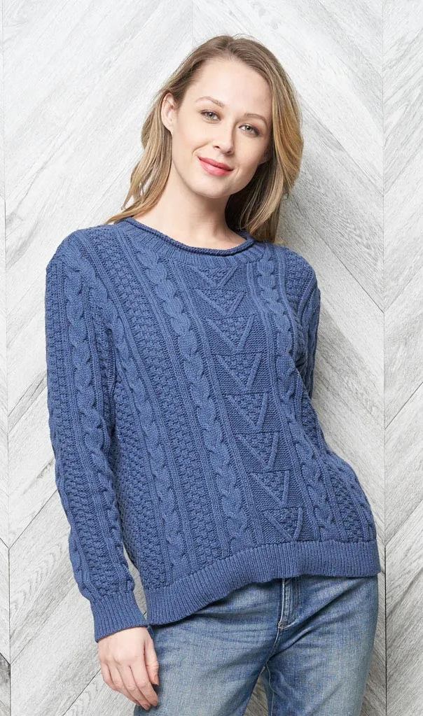 Jennifer Eco Cotton Cable Pullover Sweater