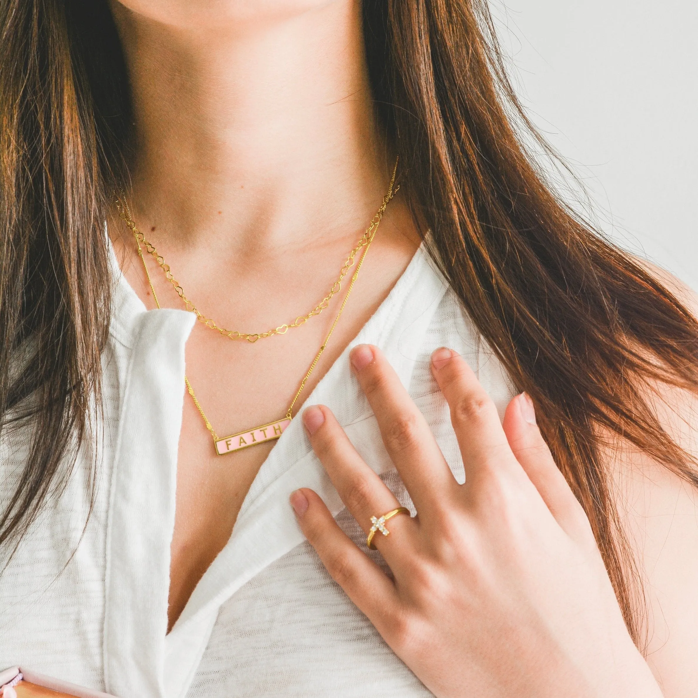 Joyful Hearts Layering Necklace in Gold and Silver