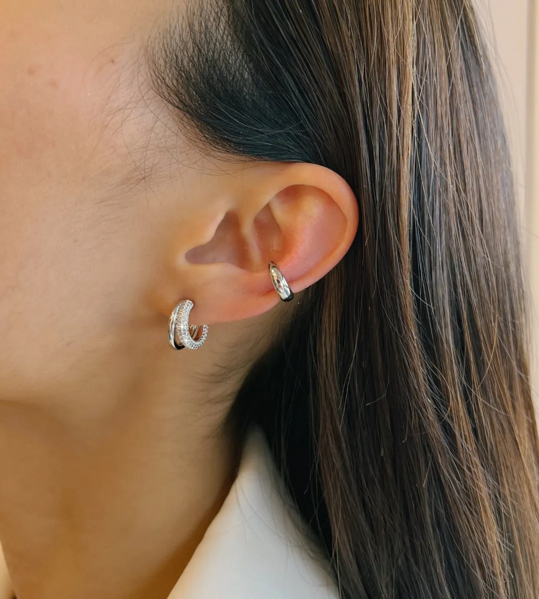 Lisa's Duo Layered Ear Stack Bundle Silver