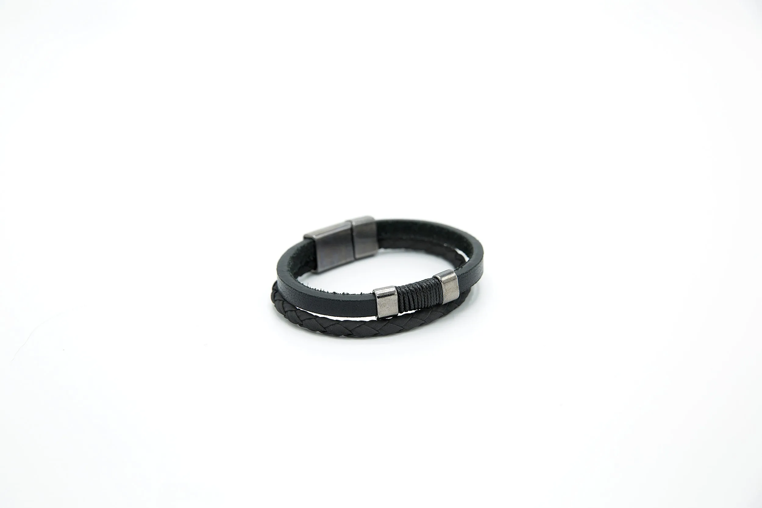 Men's Braided Rope Leather Bracelet