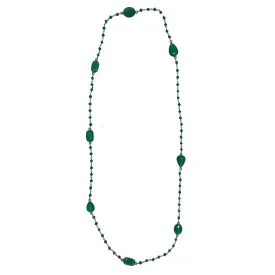 NECKLACE Layering Green Teardrop Beaded - New w/out Tags