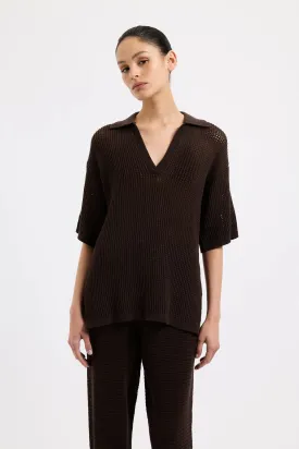 NUDE LUCY Willow Crochet Tunic ESPRESSO