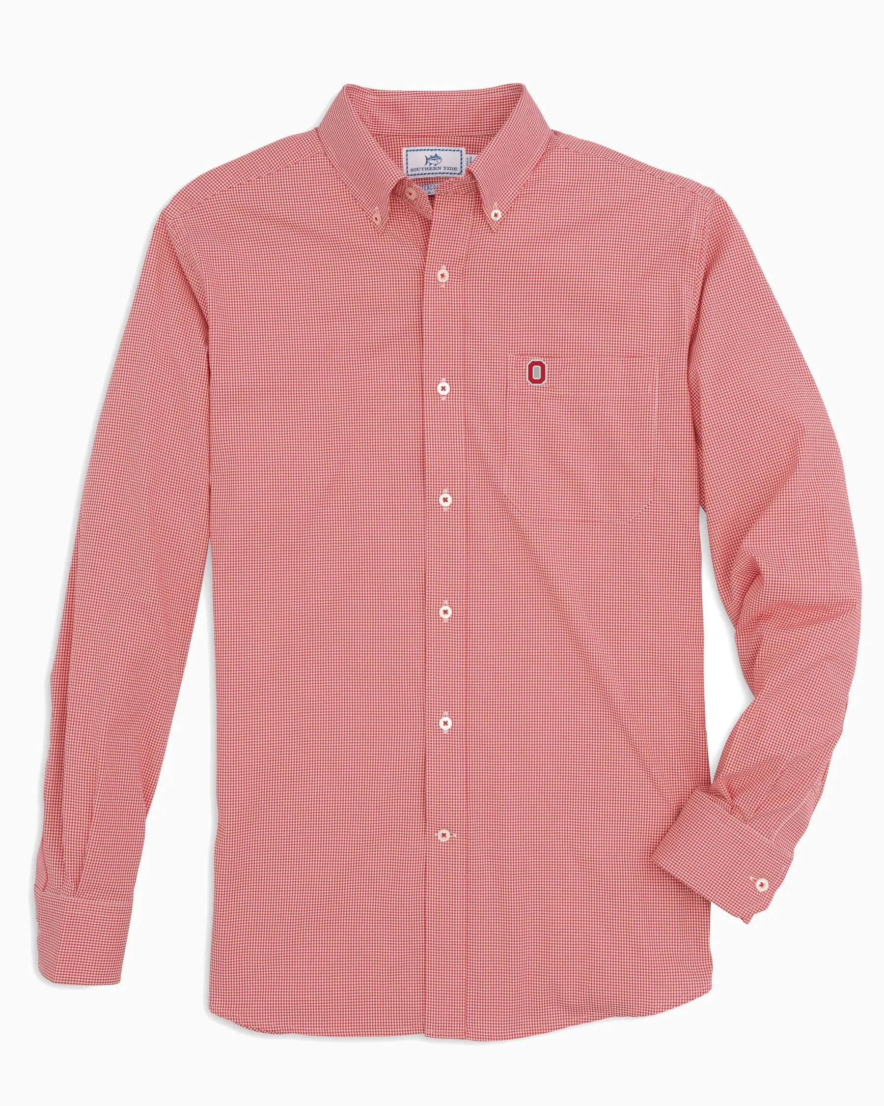 Ohio State Buckeyes Gingham Button Down Shirt