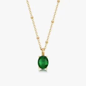 Oval Gem Necklace in Green