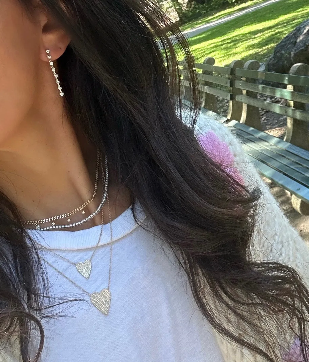 Pave Diamond Heart Necklace