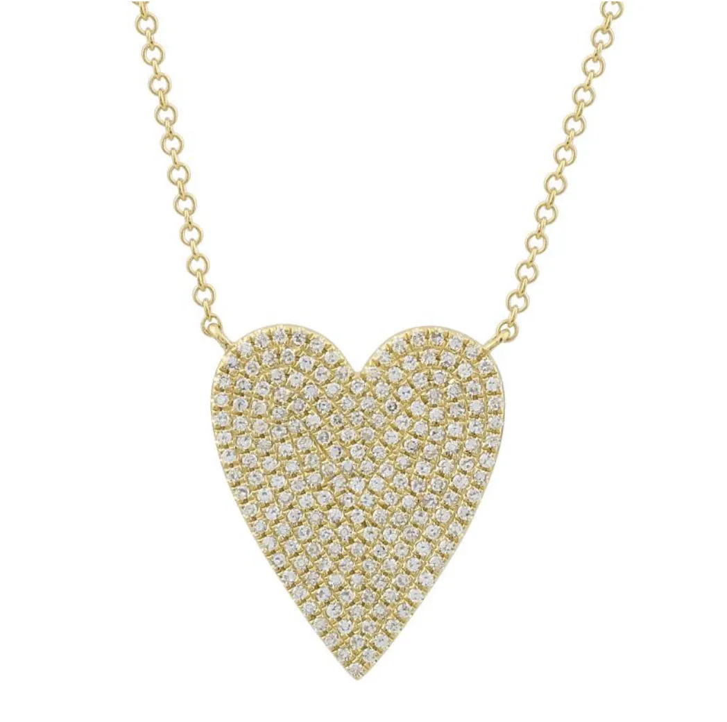 Pave Diamond Heart Necklace