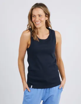 Rib Crew Tank Dark Sapphire