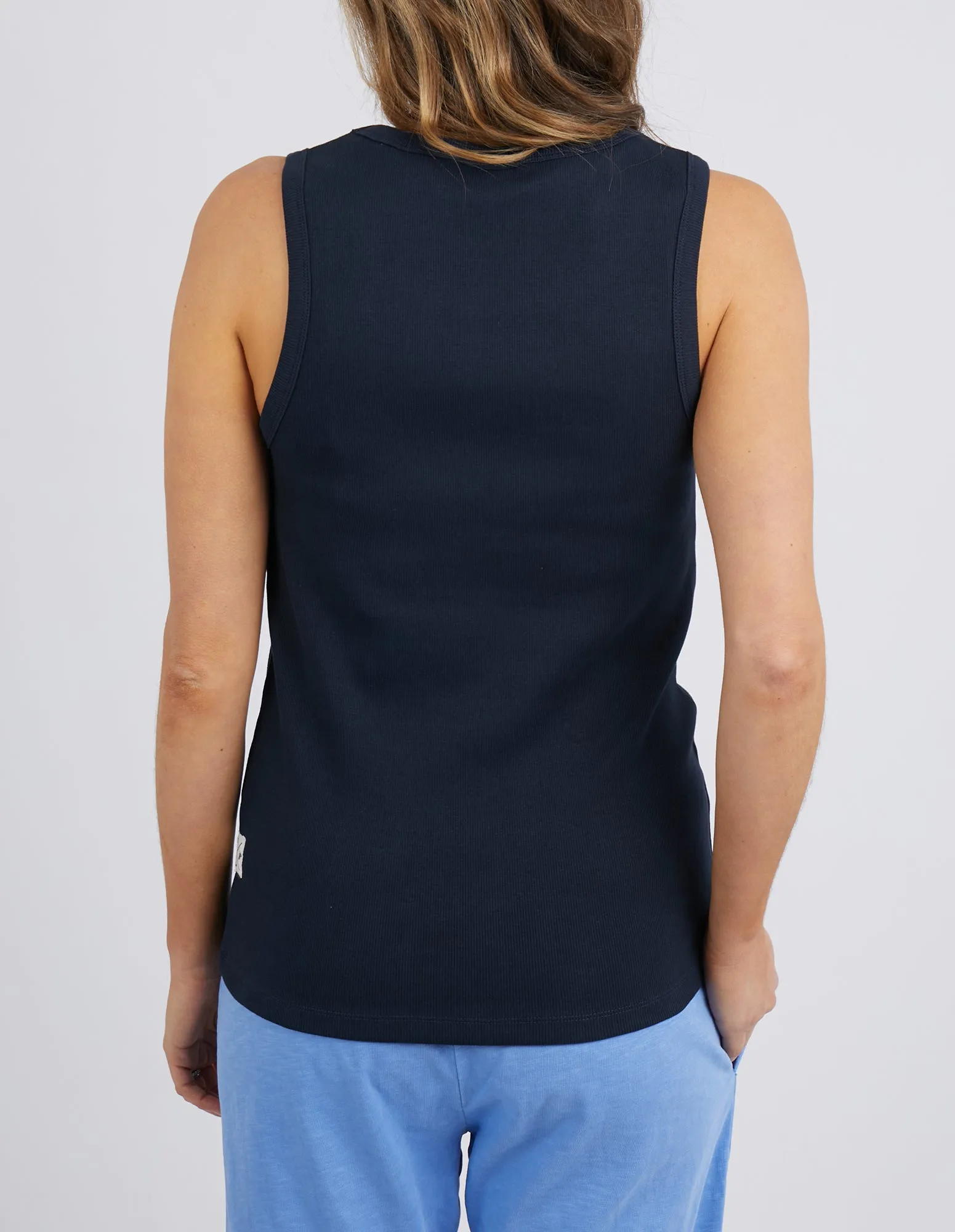 Rib Crew Tank Dark Sapphire