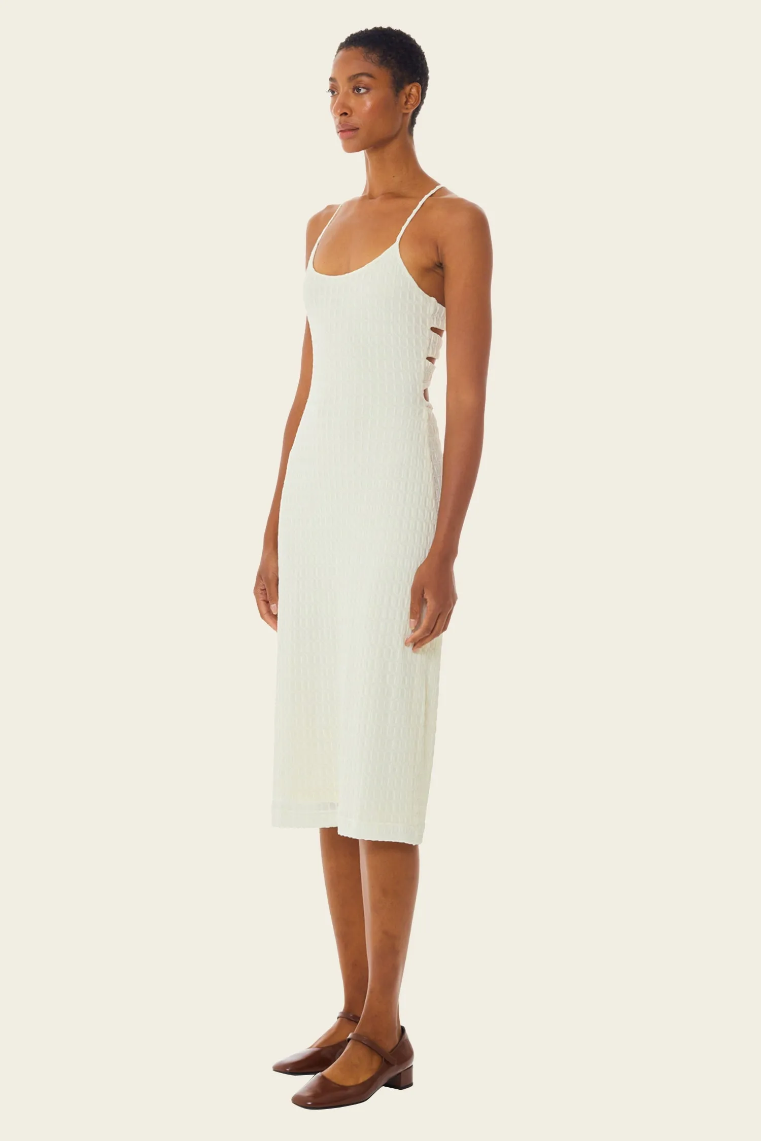 Roman Mesh Kai Dress - Antique White