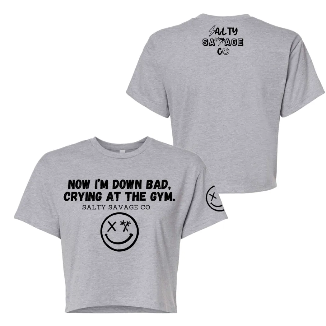 Salty Savage Ladies "DOWN BAD" Performance Crop Tee