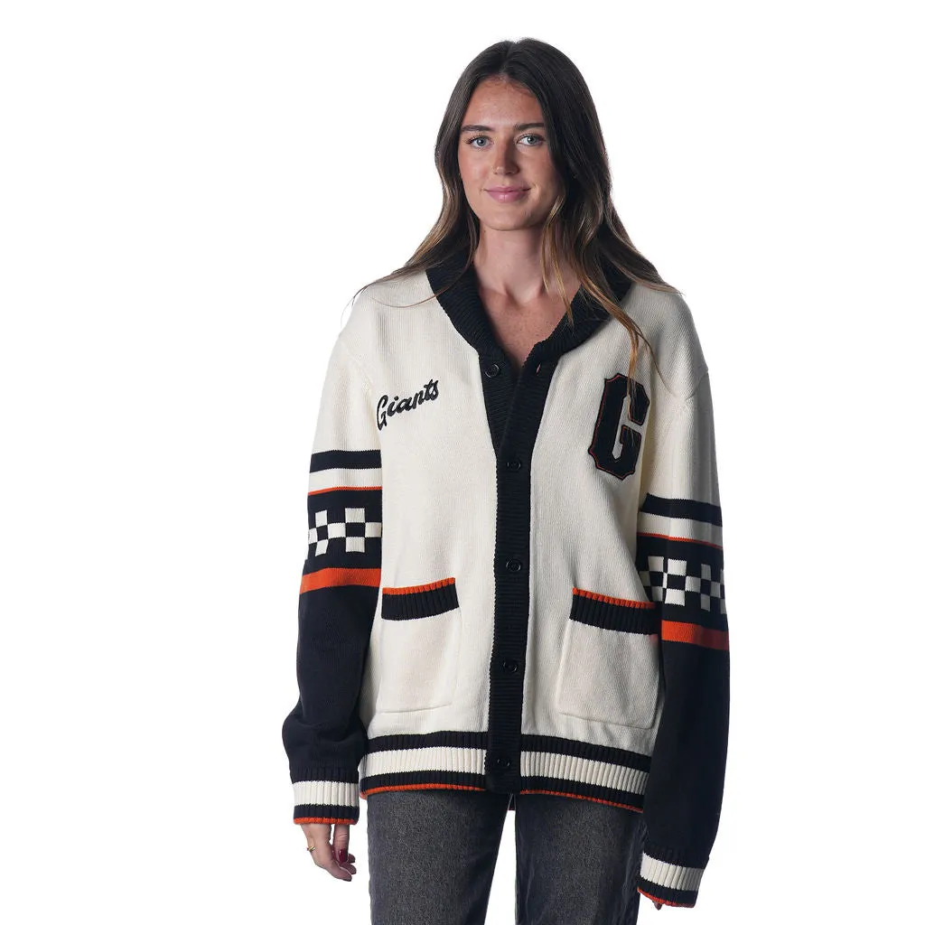 SAN FRANCISCO GIANTS JACQUARD BUTTON UP SWEATER - CREAM