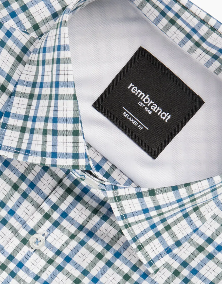 Sinatra Green & Navy Check Shirt