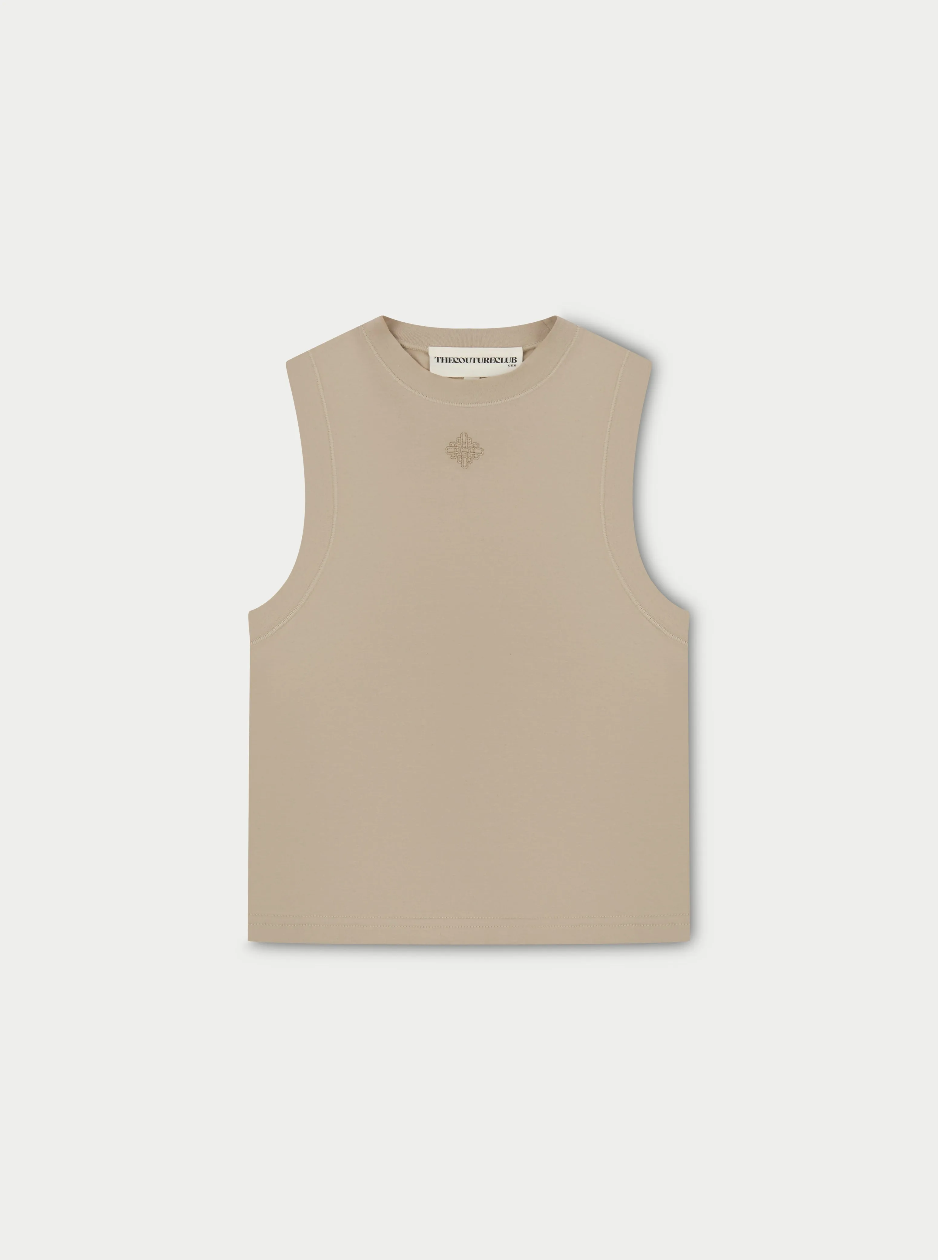 SOFT TOUCH HIGH NECK EMBLEM RACER - BEIGE